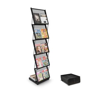 BPT Faltbare prospektständer & Displays Zeitschriftenständer Büroregale Katalog Literaturständer mit Rädern Für Büros und Messen
