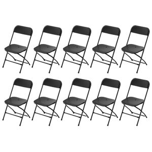 FCH 10er Set Klappstuhl schwarz – Besuchersstuhl - Küchen Stühle - Klappstuhl Balkon, Garten und Veranstaltungen – 45 x 80 x 45cm