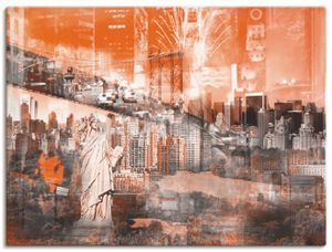 ARTland Leinwandbild New York Skyline Abstrakte Collage I Größe: 40x30 cm