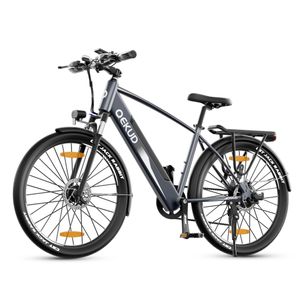 27.5'' E-Bike, Elektrofahrrad Trekkingrad e-City Citybike Fahrrad Qekud mit 36V 12,5Ah Lithium Batterie für große Reichweite