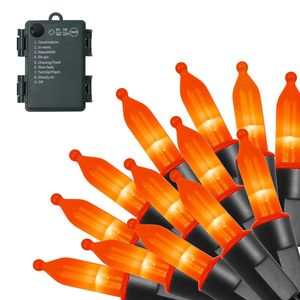 5m LED Lichterkette 8 Lichtmodi Batteriebetrieben Wasserdicht Lichterketten mit Timer für Innen Außen Weihnachten Halloween Party Deko, Orange