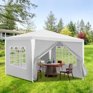 Pavillon Camping Festzelt Wasserdicht Partyzelt Stabiles hochwertiges 3x3m Weiß