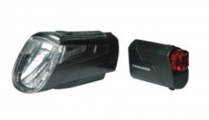 Trelock LS 560/720 LED-Batt-Leuchte Set I-go Control schwarz mit Halter, schwarz (1 Set)
