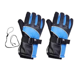 Beheizte Handschuhe wärmer Hand wiederaufladbare Outdoor-Motorrad-Fäustlinge（Blau）