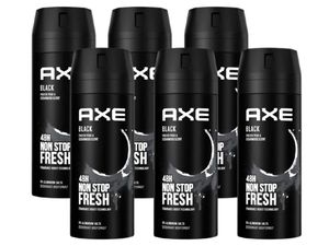 Axe Bodyspray Black Deo Deodorant ohne Aluminium 6x 150ml Deospray Herren Men