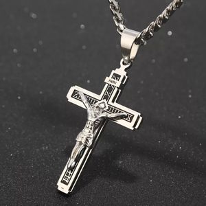 Halskette mit Anhänger Kreuz Kreuzkette Jesus Christus Silber Religion Geschenk