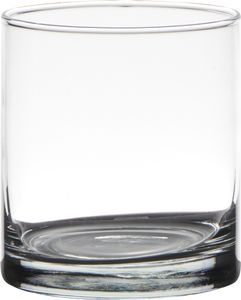 Dekoglas, Vase ZYLINDER H. 11cm D. 9cm transparent rund Glas Hakbijl
