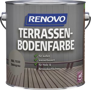 Renovo Terrassen Bodenfarbe außen Matt 4 L Farbwahl, Farbe:RAL 7030 Steingrau