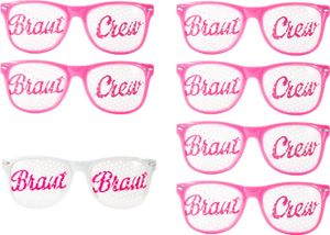 Oblique Unique Brille Braut + Braut Crew Set 7 Stk. JGA Junggesellinnenabschied Hen Party Bride to be Brillen
