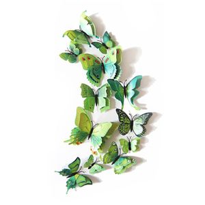 Oblique Unique 3D Schmetterlinge 12er Set Wandtattoo Wandsticker Wanddeko - grün