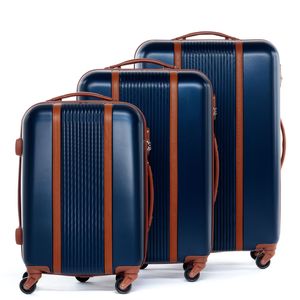 3er Kofferset MILANO blau-braun