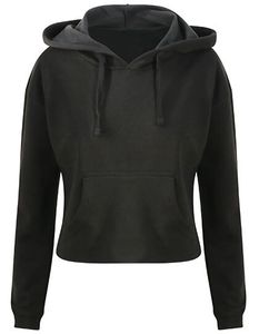 Just Hoods Damen Cropped Hoodie JH016 jet black XL