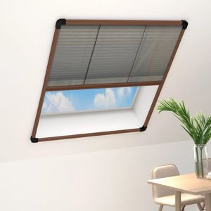 Möbel - Insektenschutz-Plissee für Fenster Aluminium Braun 110x160 cm (1parcel)