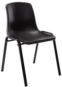 CLP Stapelstuhl Nowra Kunststoff mit Rückenlehne und Metallgestell, Farbe:schwarz