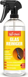 bio-chem Glasreiniger Hochglanzreiniger für streifenfreien Glanz | 750 ml Spray | Ideal für Glasflächen, Spiegel, Fenster, Autoscheiben, Küchenfronten und sonstige lackierte Oberflächen