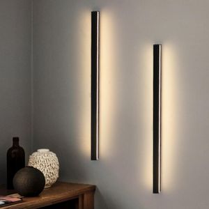 ZMH nástenné svietidlo 2ks LED nástenné svetlo vnútri - moderné chodbové svietidlo 80CM 27W chodba hore dole teplá biela obývacia izba lampa čierna posteľ nástenné osvetlenie pre schodisko obývacia izba detská izba spálňa