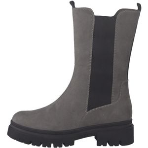 MARCO TOZZI Damen Stiefelette Stretch Plateau samtige Optik 2-25419-29, Größe:37 EU, Farbe:Grau