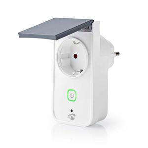 Nedis Smartlife Smart Stecker | WLAN | IP44 | Leistungsmesser | 3680 W | Schutzkontakt / Typ F (CEE 7/7) | -30 - 40 °C | Android™ / IOS | Grau / Weiss NE550710067