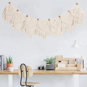 Macramé Nástenný záves Boho Deco, Tkaná nástenná dekorácia Tapiséria, Bohémska tapiséria Bavlnené tkaniny, Domáce dekorácie