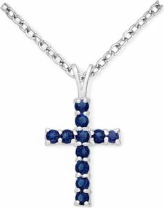 Strieborný prívesok Cross MODRÝ
