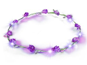 LED Blumenkranz  Haarschmuck   Kranz Haarband Damen  Kopfschmuck für Hochzeit, lila