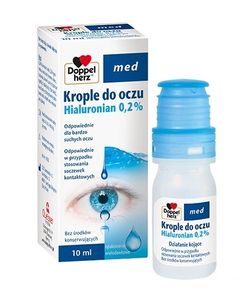 Oční kapky Doppelherz Med s 0,2 % hyaluronanem - pro intenzivní hydrataci a ochranu očí, 10 ml