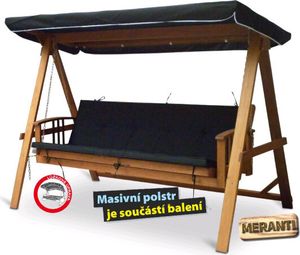 VeGA Zahradní houpačka se stříškou VeGA LUX BLACK