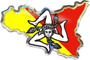 Sticker 3D Flagge Sicilia HQ