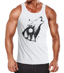 Herren Tank-Top Bär Grizzly Bear Natur Outdoor Adventure Muskelshirt Muscle Shirt Neverless® weiß S