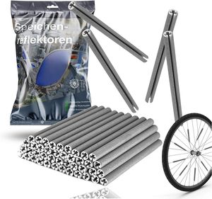 72x Premium Speichenreflektoren für Speichen - Universale Silber Kartzenaugen für Fahrrad & Bike - Reflektoren für Sichtbarkeit - Fahrradspeichen