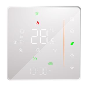 WiFi Intelligent Raumthermostat Thermostat, Warmwasserbereitung, wifi fußbodenheizung APP Control Voice Heizung Kompatibel mit Alexa/Google für zu Hause 5A - weiß