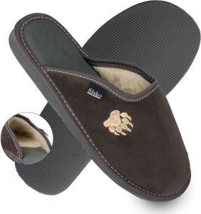 filsko® Skagen Herren Hausschuhe mit Schafwolle EVA Sohle gefüttert mit Bärentatze Gr. 39-48