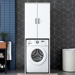 Skye Decor, KD110 - 3192, Weiß, Waschmaschinenschrank, 65 x 181,8 x 62,5 cm, 100 % MELAMINBESCHICHTETE