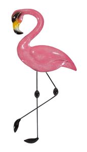 Wanddeko Flamingo Metall Deko Vogel Ziervogel Bild Kranich Figur Skulptur Hänger