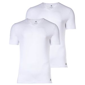 adidas Herren T-Shirt, 2er Pack - Active Flex Cotton, V-Ausschnitt, uni Weiß M