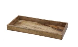 Mango Dekoschale eckig - klein / 34 x 12 cm - Holz Kerzentablett mit Rand - Holzschale Tischdeko Kerzenschale Holztablett Kerzenteller Deko Tablett