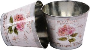 UNUS® Blumentopf 2er Set  Übertopf Pflanztopf Pflanzkübel Hortensie 21cm rosa