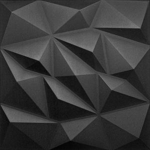 |5qm-20 Stück| 3D Wandpaneele Wandverkleidung Deckenpaneele Platten Paneele XPS Diamant Schwarz 50x50 cm