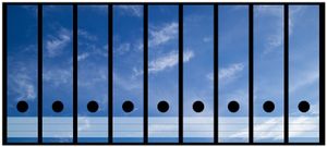 Wallario Ordnerrücken Sticker, selbstklebend für breite Ordner, 9 Stück, Motiv Blauer Himmel mit vereinzelten Wolken