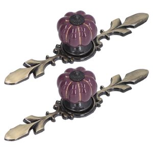 Keramikgriffe, Vintage Keramik Türgriffe Elegantes Design Einfache Bedienung für Schuhschrank für Haushalt für Kleiderschrank(1045A violett)