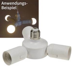 CHILITEC E27-Fassung "Triple" 22237, Adapter auf 3x E27-Schraubfassungen, weiß