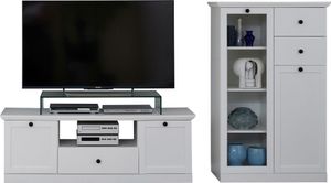 trendteam Wohnen Wohnwand BrandsonBaxter Weiß Nachbildung 235 x 129 x 41 cm