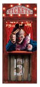 Türvorhang Horrorzirkus Ticketverkauf Horror Clown 180x80cm Halloween Dekoration