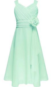 Sommertraum: Elegantes ärmelloses Chiffon-Mädchenkleid (Größe 152 cm) für den Strand und festliche Anlässe!