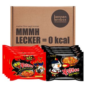 Samyang BULDAK Ramen Combo | Kennenlernbox | 5er Pack Hot Chicken Hot Chicken & 5er Pack 2x Spicy
