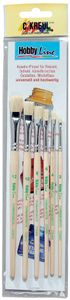 KREUL Borstenpinsel Set Hobby Line "Schule+Freizeit" 6-teilig 2, 4, 6, 8, 10, 12