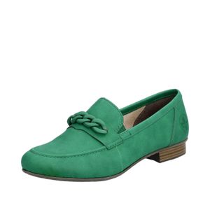 Rieker Damen Slipper Loafer Kettendetail Stretch 51999, Größe:39 EU, Farbe:Grün