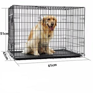 Hundekäfig Hundekäfig mit Türen faltbar Hundebox Gitterbox Transport Käfig Drahtkäfig«, In Größen M