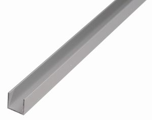 Alberts U-Profil | Aluminium, silberfarbig eloxiert | 1000 x 20 x 10 mm