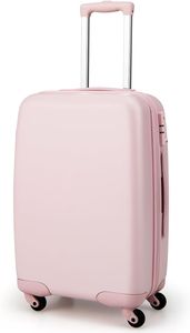 COSTWAY 20" príručná batožina, cestovný kufor s kolieskami a zámkom TSA, pevný kufor z PC (ružový)